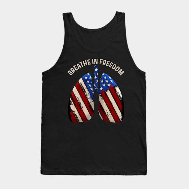 Breathe In freedom USA Flag Patriotic Tank Top by MintaApparel